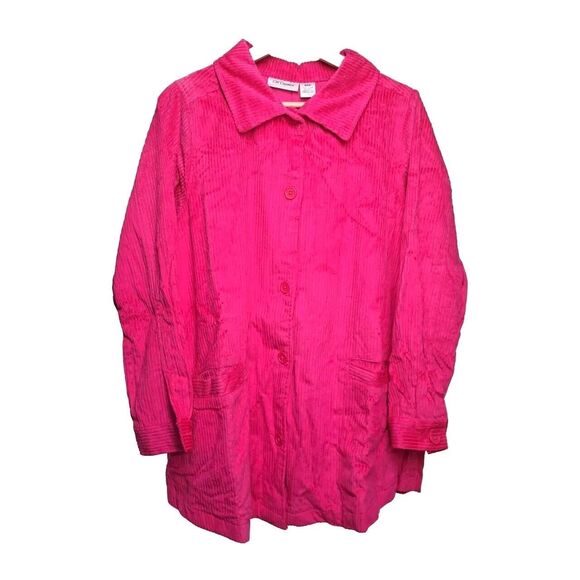 Cw Classics Women’s Corduray Shacket Jacket Button Front Pockets Pink Medium DIY - Picture 1 of 16